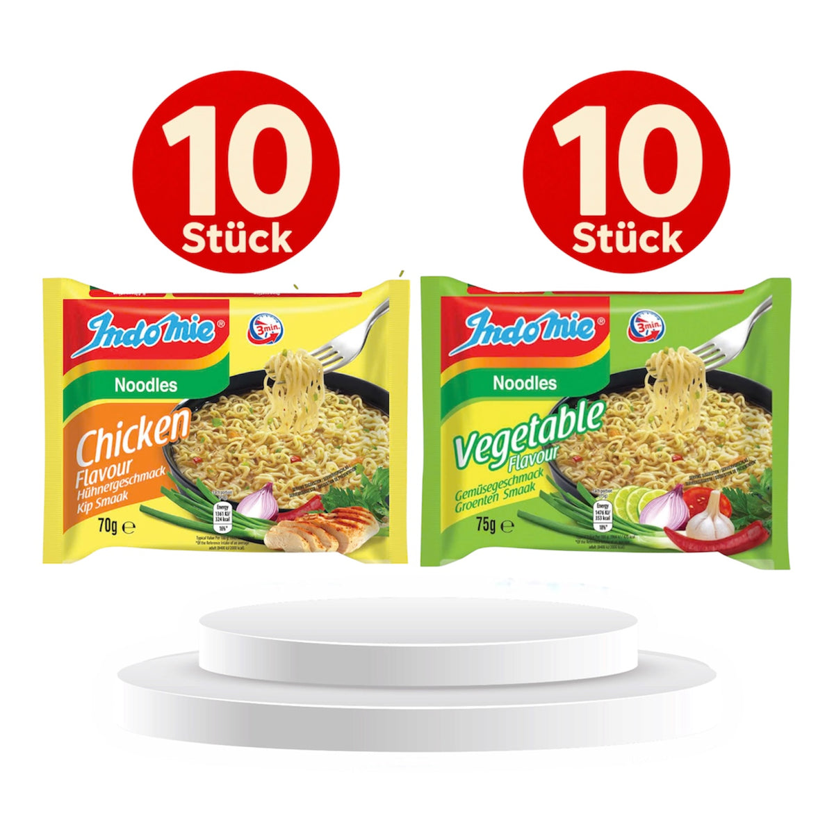 Indomie Instant-Nudelsuppe Vegetable oder Chicken 20 pack 75g