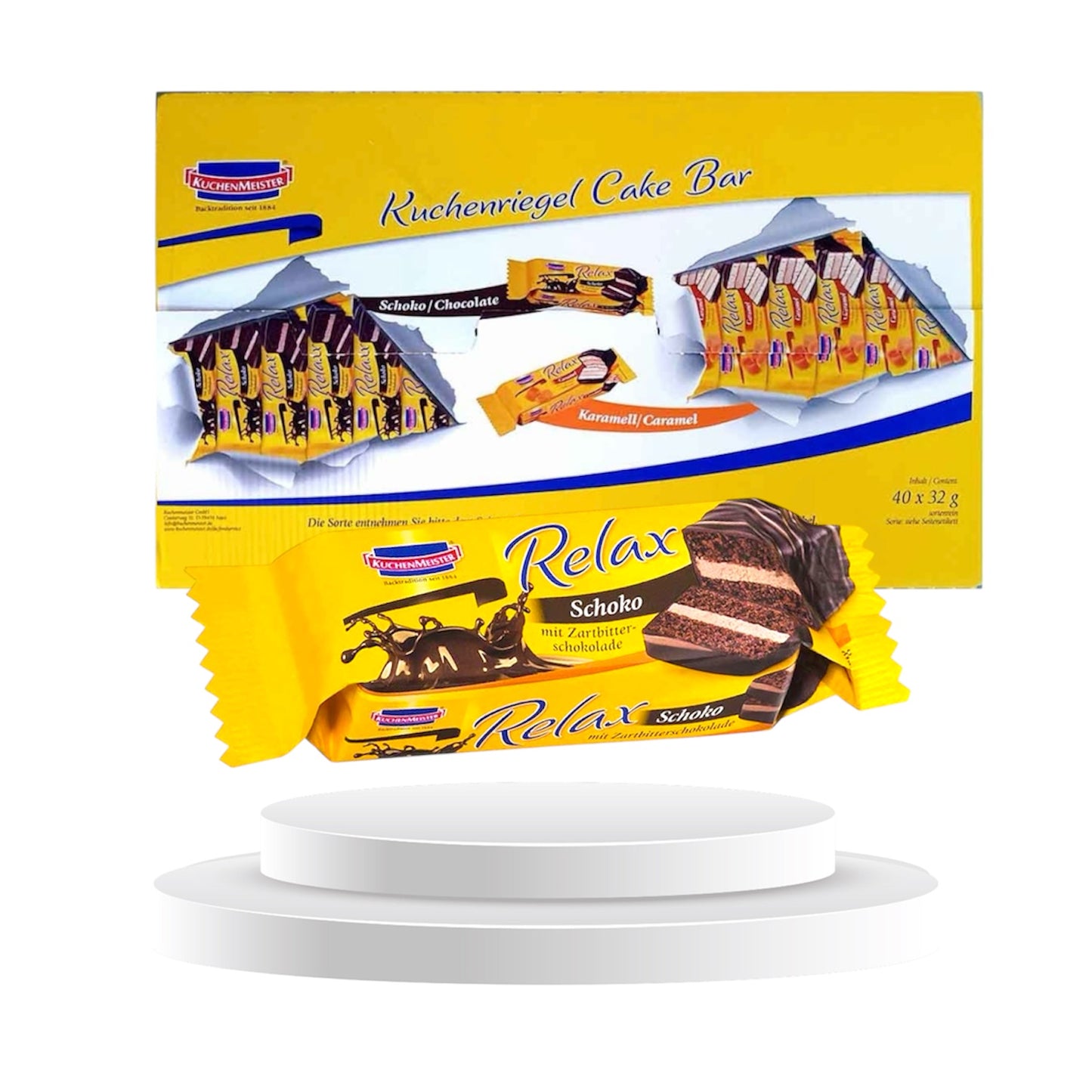 40X KUCHENMEISTER KUCHENRIEGEL RELAX SCHOKO Á 32G MHD 18.02.2026