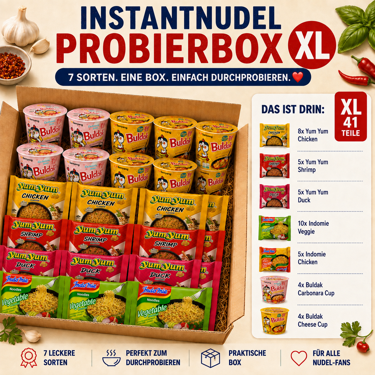 Instant Noodle Mix Box – Asia Nudeln Probierpaket