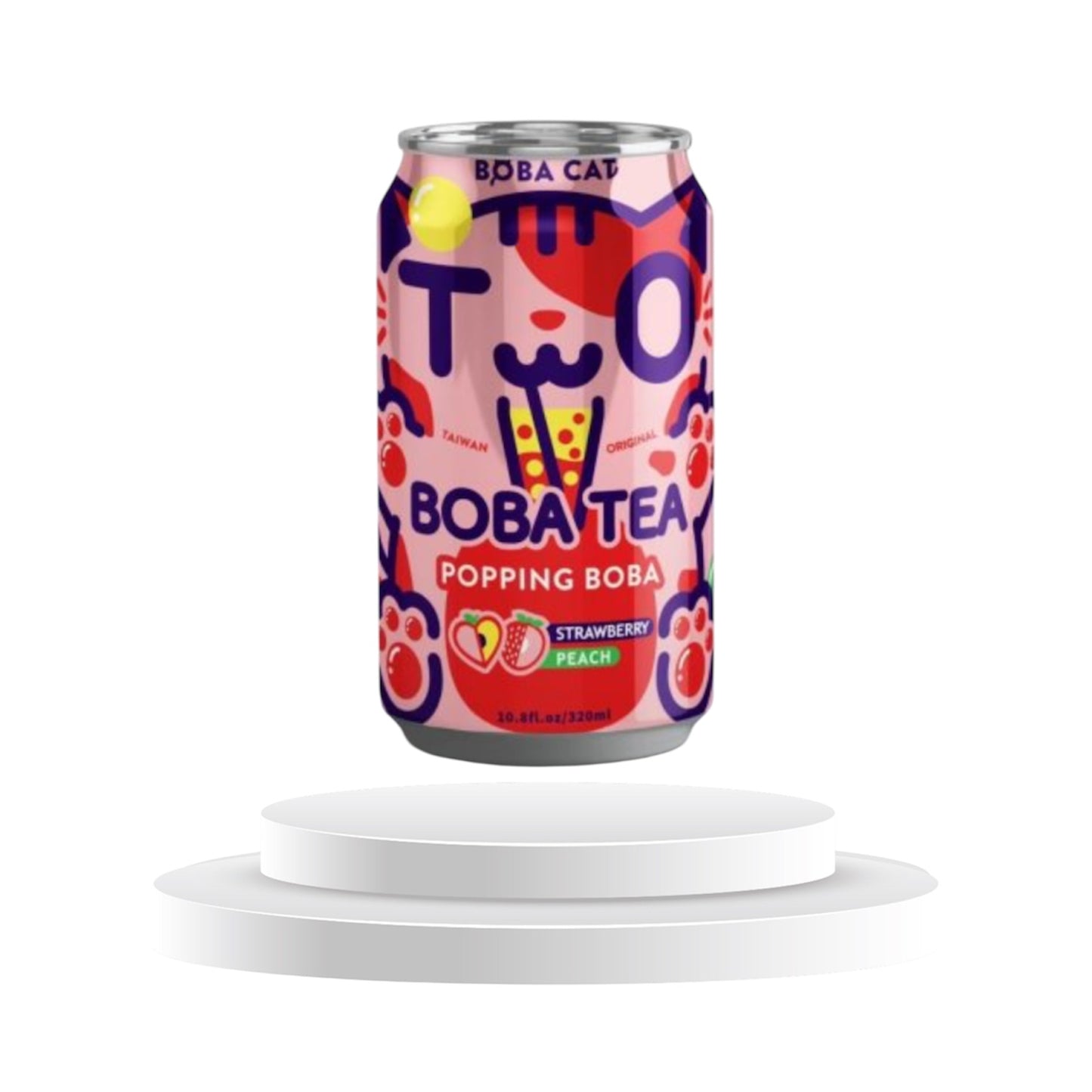 Boba Tea Strawberry & Peach Tapioca