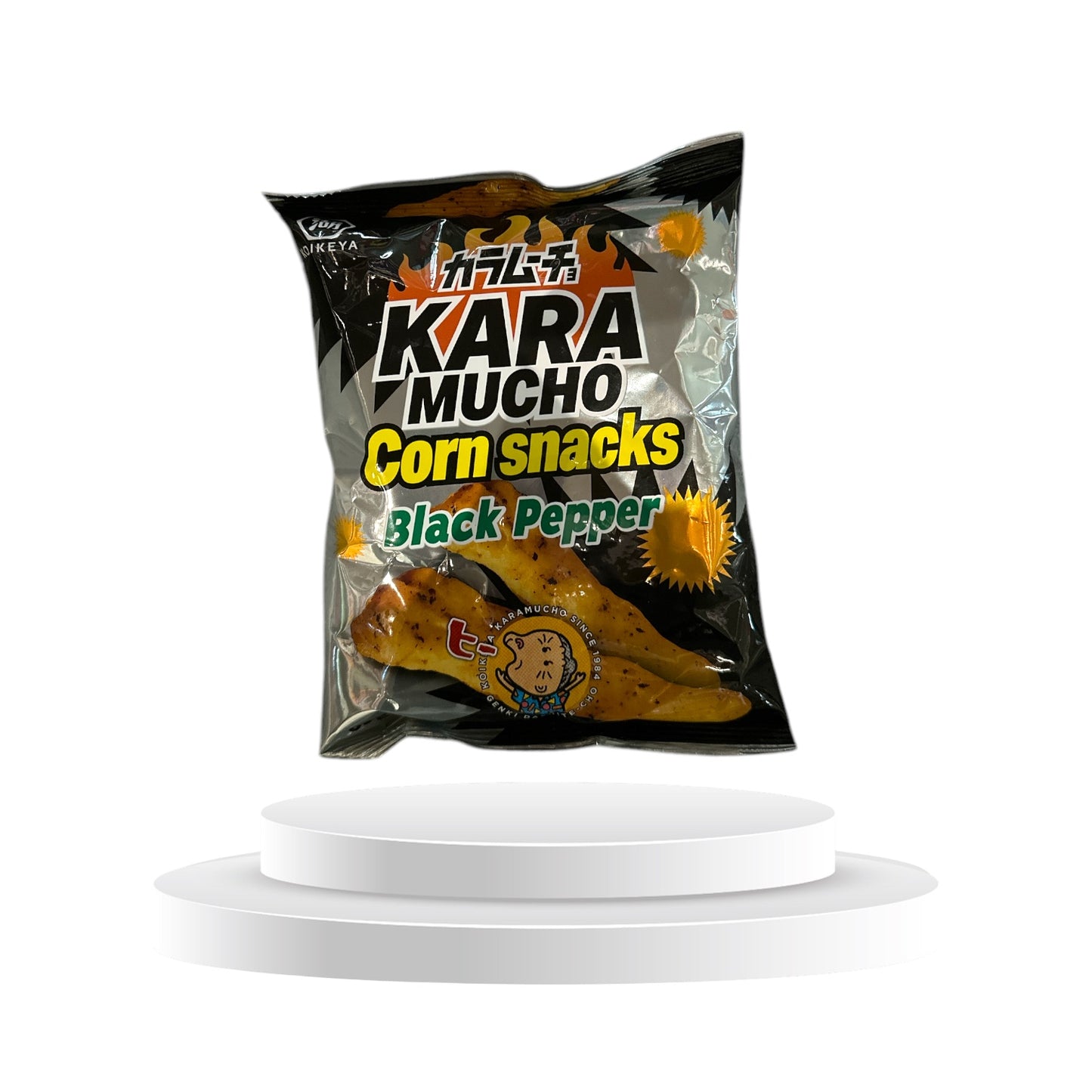 Koikeya Kara Mucho Corn Snacks Black Pepper MHD 31.01.2025 - Memo's Candy World GmbH