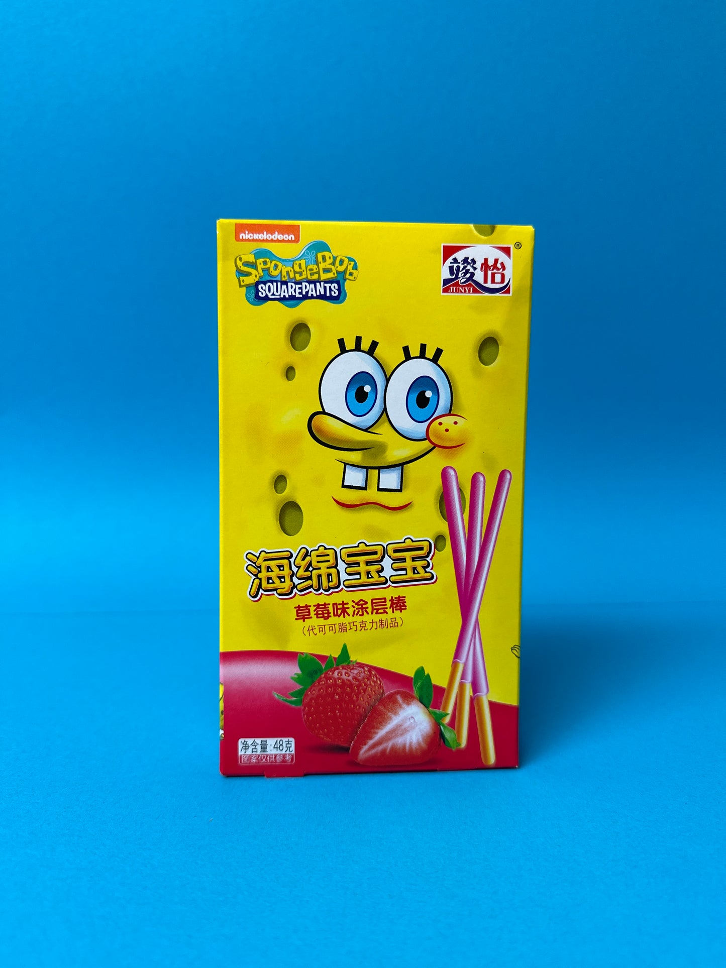 JUNYI Spongebob Stick Strawberry Asia 48g - Memo's Candy World GmbH