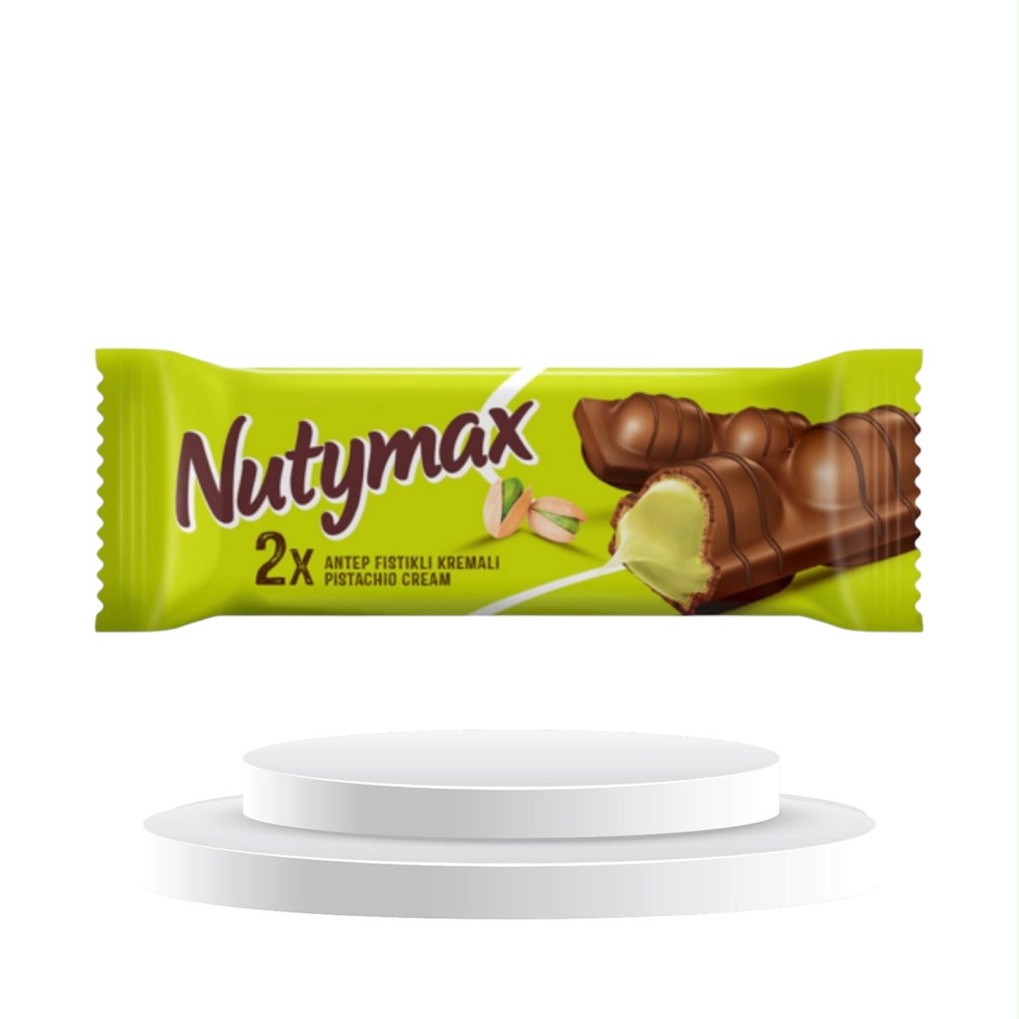 Nutymax Pistaziencreme Riegel in Milchschokolade