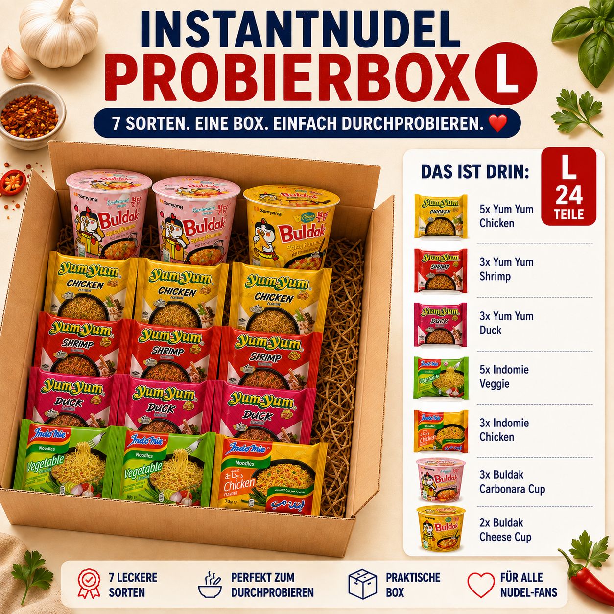 Instant Noodle Mix Box – Asia Nudeln Probierpaket